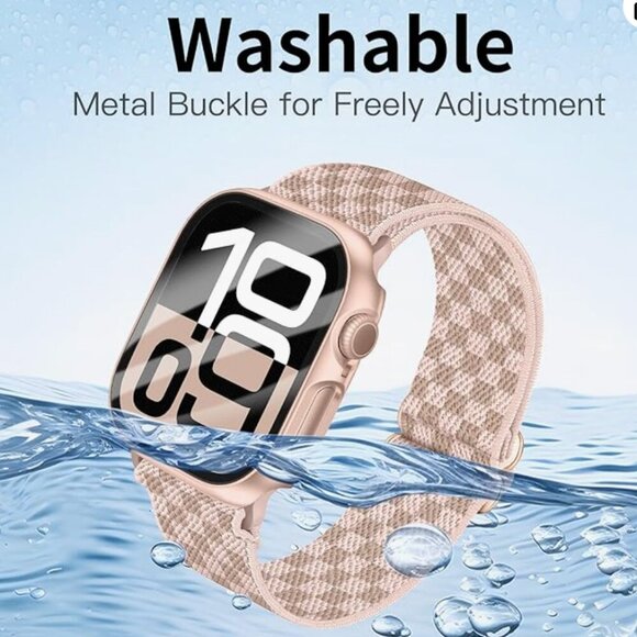 NEW Stretchy Pink Rose Apple Watch Band 40mm - Picture 2 of 2